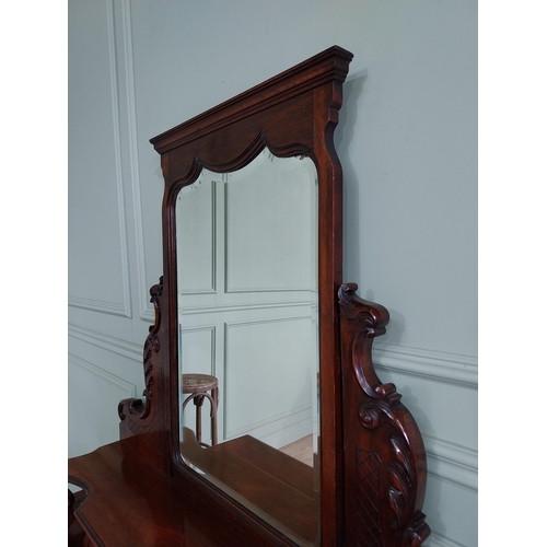 830 - Good quality Edwardian mahogany dressing table with mirrored back above two short drawers and two lo... 