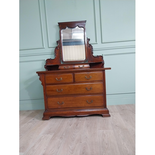 830 - Good quality Edwardian mahogany dressing table with mirrored back above two short drawers and two lo... 