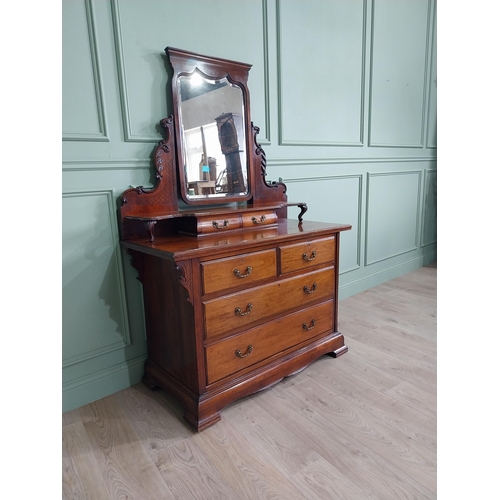 830 - Good quality Edwardian mahogany dressing table with mirrored back above two short drawers and two lo... 