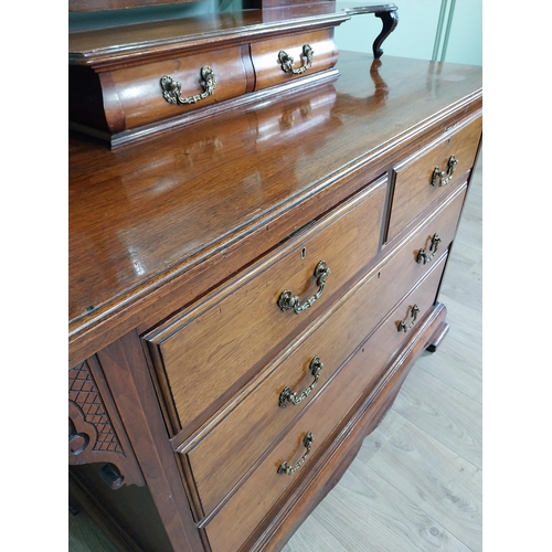 830 - Good quality Edwardian mahogany dressing table with mirrored back above two short drawers and two lo... 