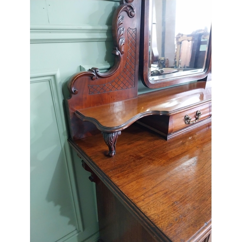 830 - Good quality Edwardian mahogany dressing table with mirrored back above two short drawers and two lo... 