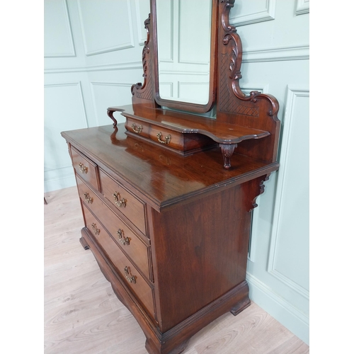 830 - Good quality Edwardian mahogany dressing table with mirrored back above two short drawers and two lo... 