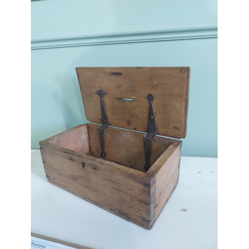 835 - 18th C. pine poor collection box {12 cm H x 29 cm W x 15 cm D}.