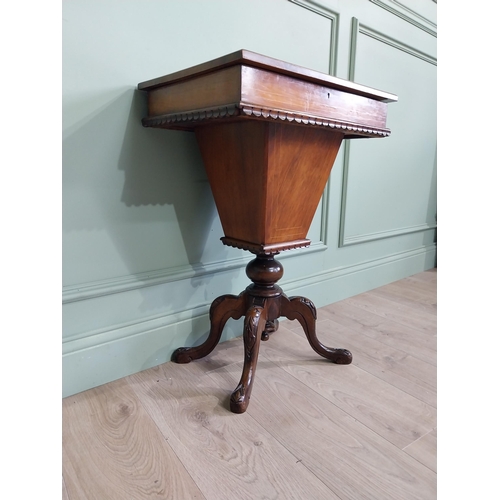 841 - 19th C. walnut sewing table with fitted interior raised on four out swept legs {73 cm H x 52 cm W x ... 