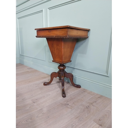 841 - 19th C. walnut sewing table with fitted interior raised on four out swept legs {73 cm H x 52 cm W x ... 