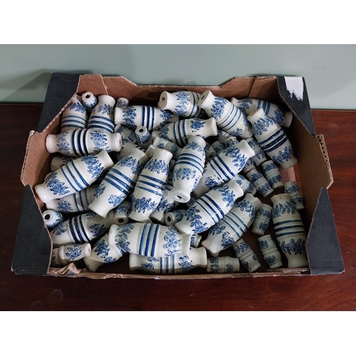 850 - Collection of blue and white ceramic door knobs.