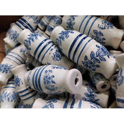 850 - Collection of blue and white ceramic door knobs.