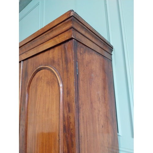 852 - 19th C. mahogany arched wardrobe with two doors {207 cm H x 111 cm W x 54 cm D}.