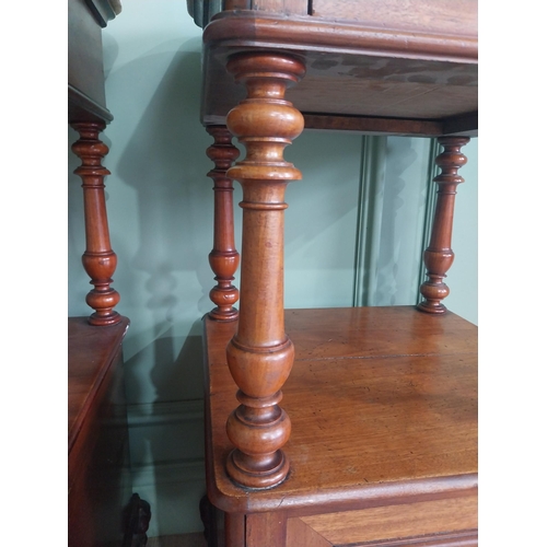 859 - Pair of 19th C. mahogany bedroom lockers with marble tops and single drawer over single door {87 cm ... 