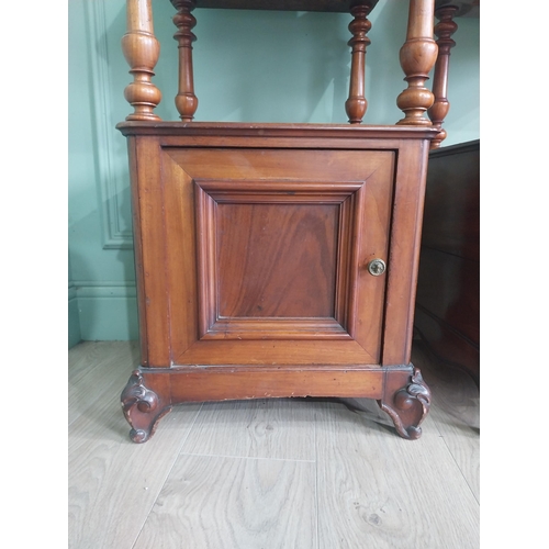 859 - Pair of 19th C. mahogany bedroom lockers with marble tops and single drawer over single door {87 cm ... 