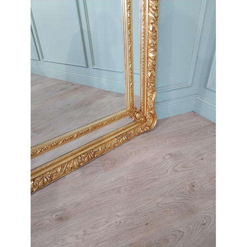 870 - Large decorative French gilt wall mirror {212 cm H x 108 cm W}.