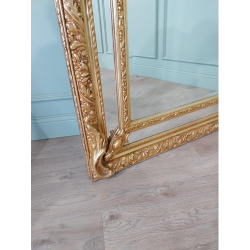 870 - Large decorative French gilt wall mirror {212 cm H x 108 cm W}.