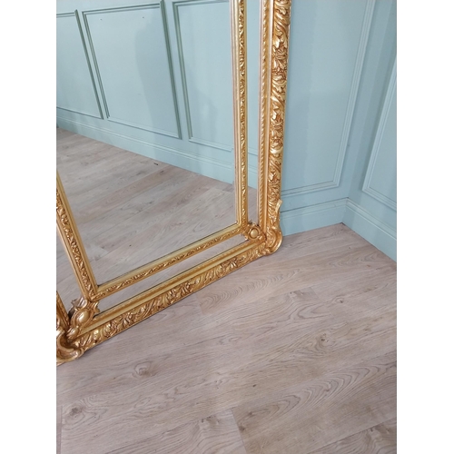 870 - Large decorative French gilt wall mirror {212 cm H x 108 cm W}.