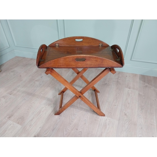 892 - Good quality 19th C. oak butlers tray raised on stand {78 cm H x 73 cm W x 52 cm D}.