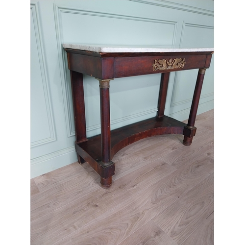 899 - 19th C. French mahogany console table with marble top and ormolu mounts {88 cm H x 109 cm W x 43 cm ... 