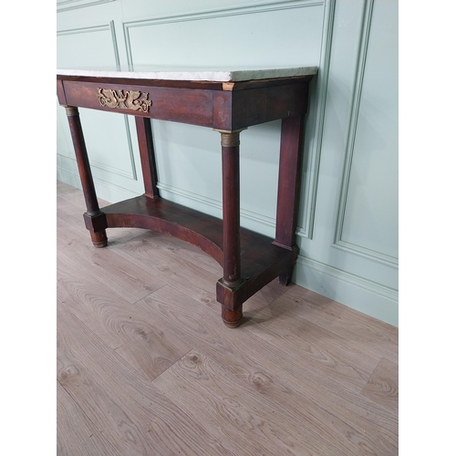 899 - 19th C. French mahogany console table with marble top and ormolu mounts {88 cm H x 109 cm W x 43 cm ... 