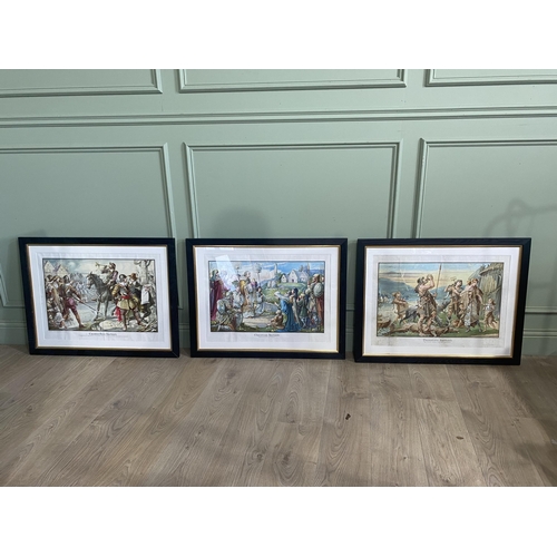 9 - Set of six Periods of time in Ireland coloured prints mounted in ebonised frames {64 cm H x 81 cm W}... 