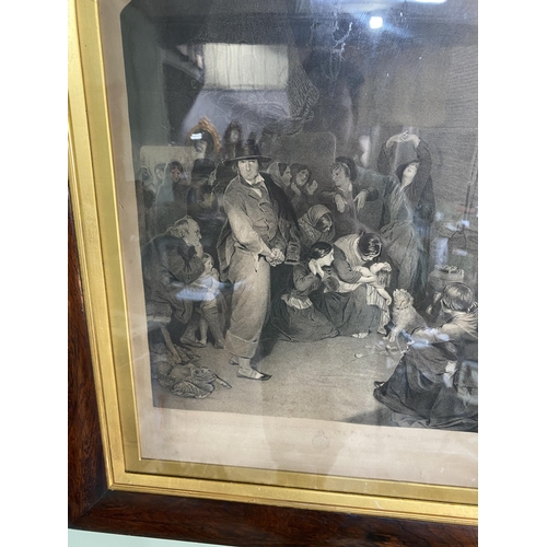 917 - 19th C. Royal Irish Art Union 'The Irish Fisherman's Drowned Child' engraving mounted in rosewood fr... 