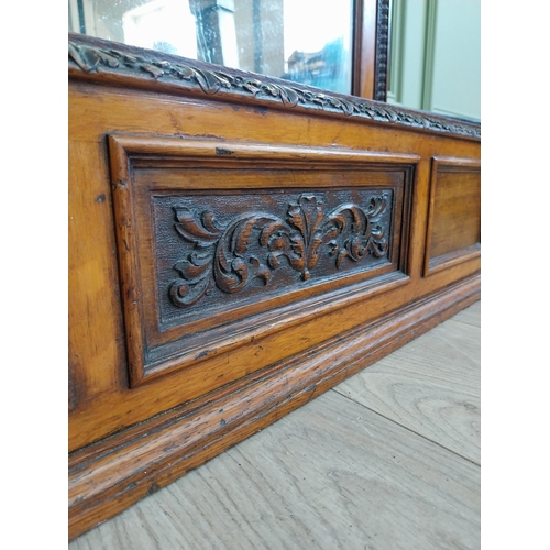 920 - Edwardian oak jardiniere with mirrored back {84 cm H x 75 cm W x 21 cm D}.