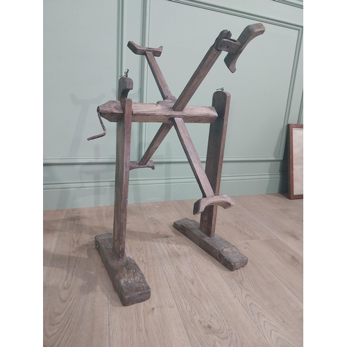 962 - 19th C. pine wool skein winder{84 cm H x 52 cm W x 35 cm D}.