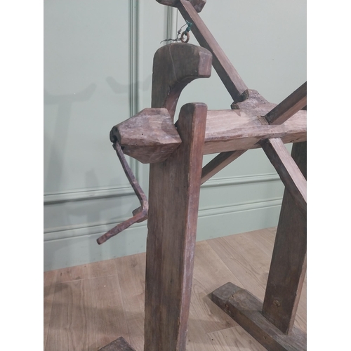 962 - 19th C. pine wool skein winder{84 cm H x 52 cm W x 35 cm D}.