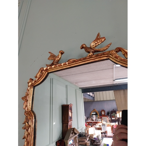 967 - Good quality giltwood pier mirror decorated with Ho Ho birds in the Georgian style {80 cm H x 54 cm ... 