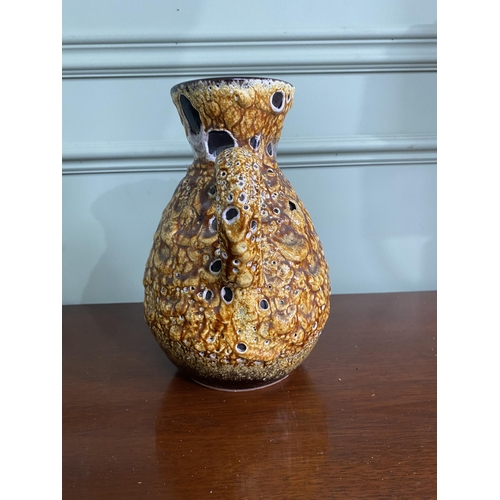 993 - Mid-century West German pottery jug with some damage {25 cm H x 18 cm W x 17 cm D}.