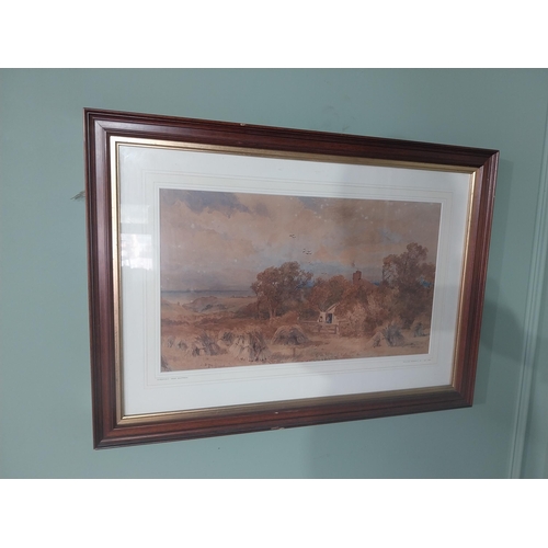 2029 - 19th C. watercolour Cornfield near Hastings by William Benett. {53 cm H x 74 cm W}.