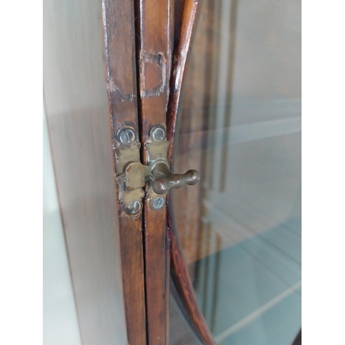 2036 - 19th C. mahogany wall cabinet with single glazed door {110 cm H x 48 cm W x 18 cm D}.