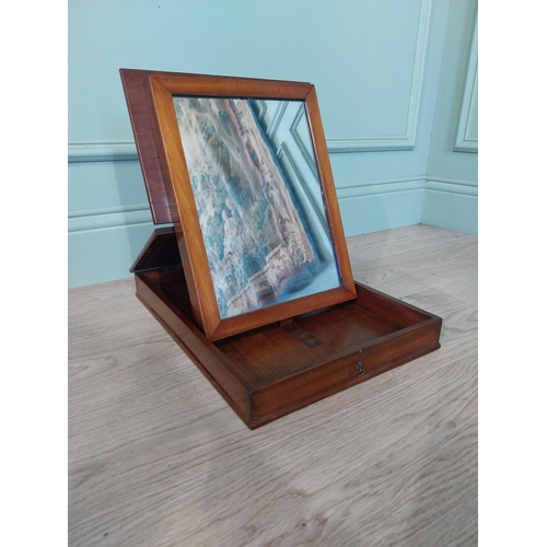 2041 - 19th C. mahogany campaign folding mirror. {38 cm H x 32 cm W x 42 cm D}.