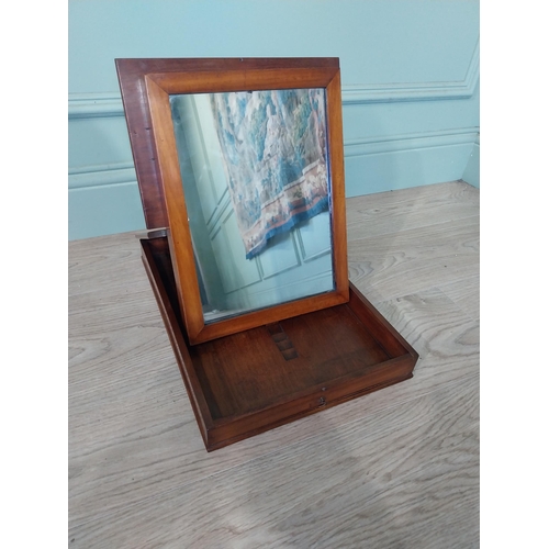 2041 - 19th C. mahogany campaign folding mirror. {38 cm H x 32 cm W x 42 cm D}.