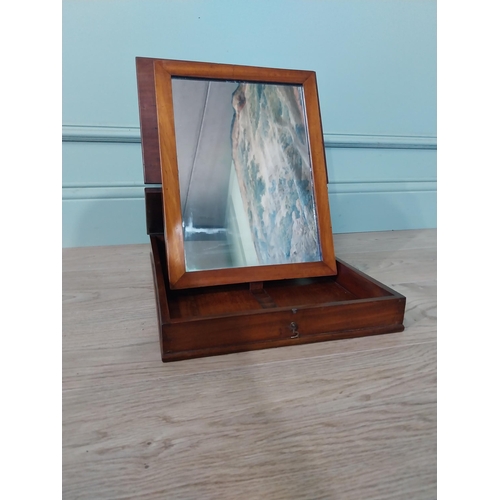 2041 - 19th C. mahogany campaign folding mirror. {38 cm H x 32 cm W x 42 cm D}.