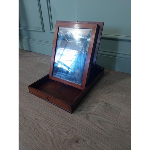 2041 - 19th C. mahogany campaign folding mirror. {38 cm H x 32 cm W x 42 cm D}.