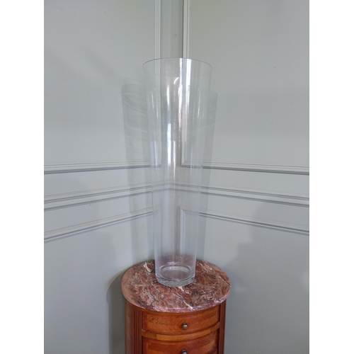 2052 - Large glass flower vase {90 cm H x 28 cm Dia.}.