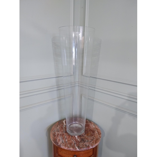 2052 - Large glass flower vase {90 cm H x 28 cm Dia.}.