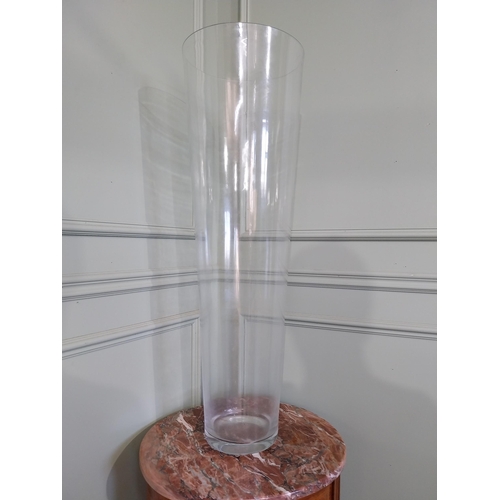 2052 - Large glass flower vase {90 cm H x 28 cm Dia.}.