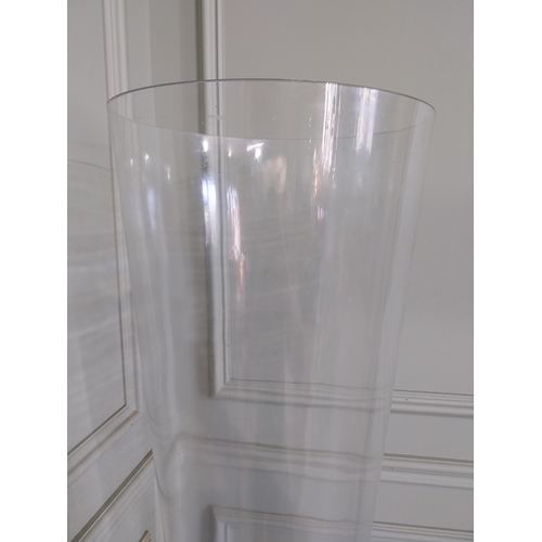 2052 - Large glass flower vase {90 cm H x 28 cm Dia.}.