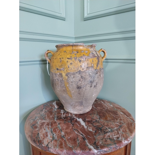 2055 - 19th C. French glazed terracotta confit pot {33 cm H x 30 cm Dia.}.