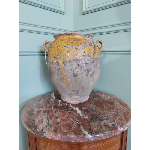 2055 - 19th C. French glazed terracotta confit pot {33 cm H x 30 cm Dia.}.