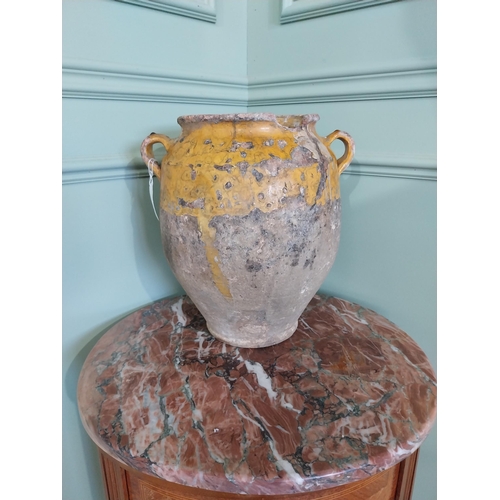 2055 - 19th C. French glazed terracotta confit pot {33 cm H x 30 cm Dia.}.