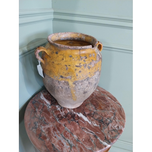 2055 - 19th C. French glazed terracotta confit pot {33 cm H x 30 cm Dia.}.