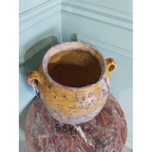 2055 - 19th C. French glazed terracotta confit pot {33 cm H x 30 cm Dia.}.