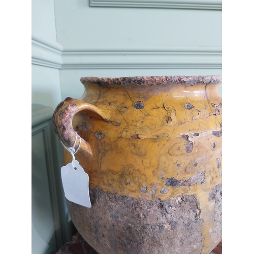 2055 - 19th C. French glazed terracotta confit pot {33 cm H x 30 cm Dia.}.