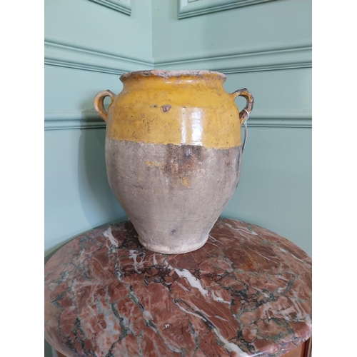 2055 - 19th C. French glazed terracotta confit pot {33 cm H x 30 cm Dia.}.