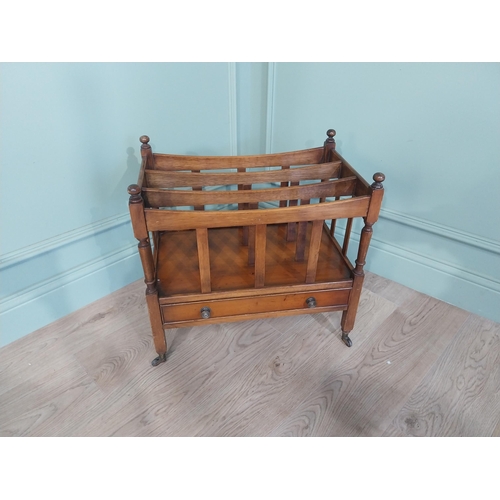 2059 - Mahogany canterbury in the Georgian style on brass casters. {44 cm H x 56 cm W x 36 cm D}.