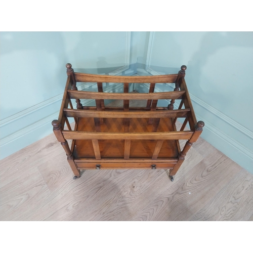 2059 - Mahogany canterbury in the Georgian style on brass casters. {44 cm H x 56 cm W x 36 cm D}.