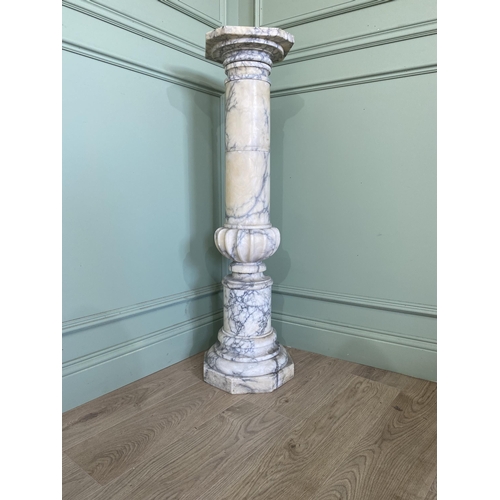 1024 - 19th C. alabaster pedestal {113 cm H x 34 cm Dia.}.