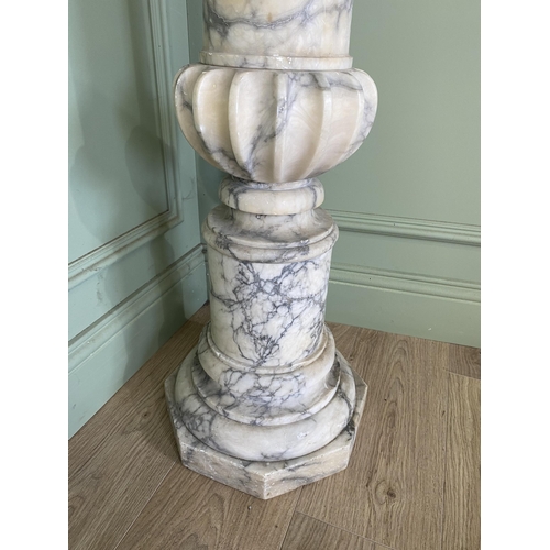 1024 - 19th C. alabaster pedestal {113 cm H x 34 cm Dia.}.