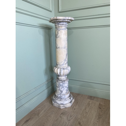 1024 - 19th C. alabaster pedestal {113 cm H x 34 cm Dia.}.