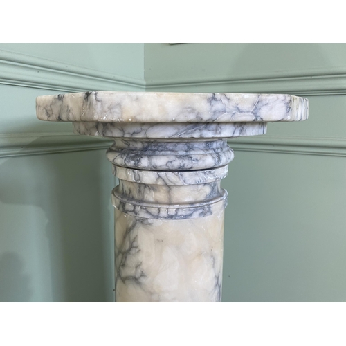 1024 - 19th C. alabaster pedestal {113 cm H x 34 cm Dia.}.